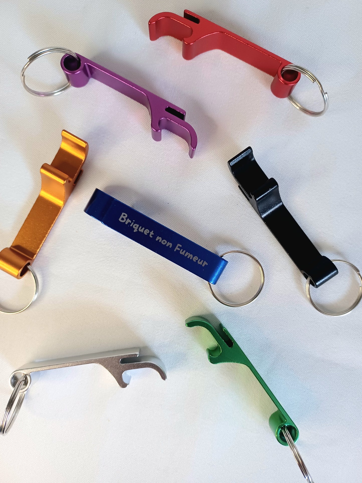 Porte-clés décapsuleur "Briquet non Fumeur"