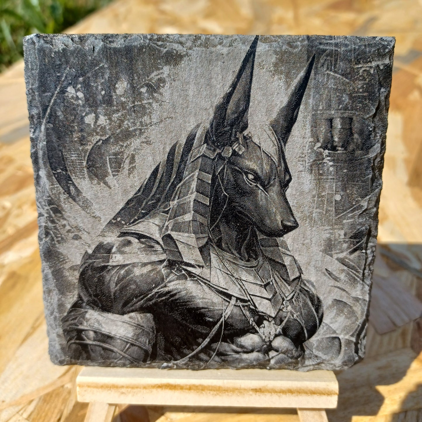 Sous-verre ardoise Anubis