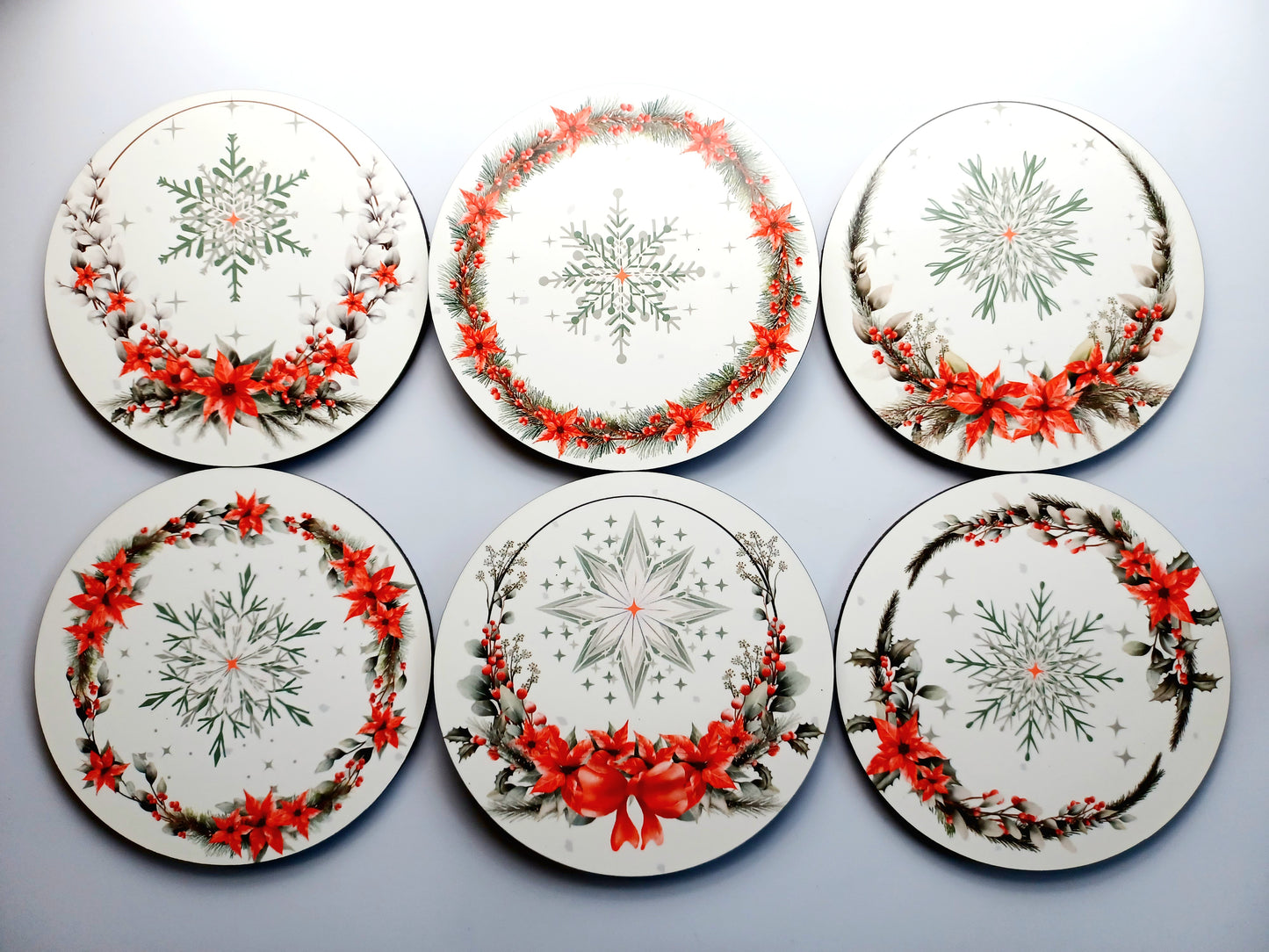 Sous-verre Poinsettia Noël