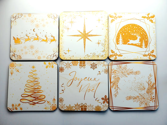 Sous-verres Noël en or