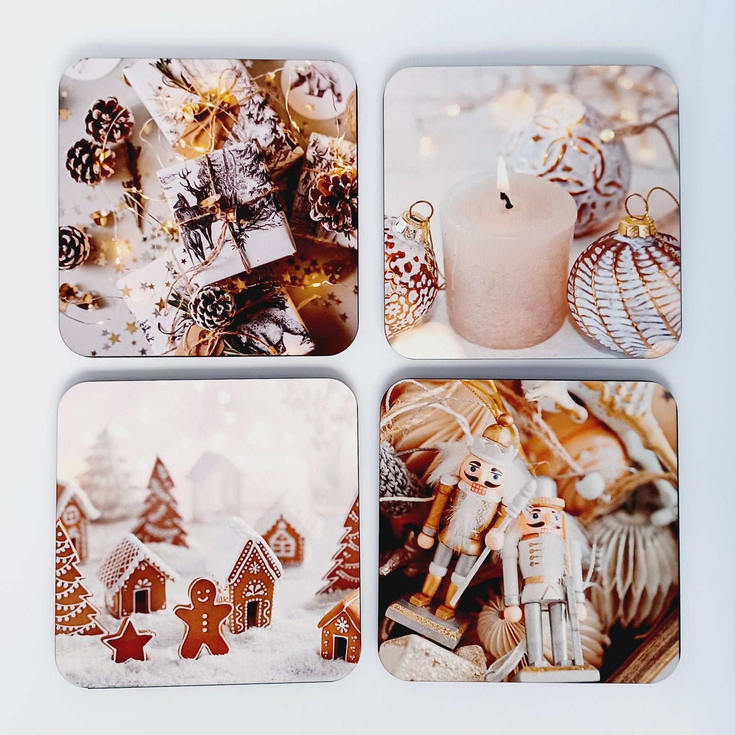 Sous-verres Noël blanc