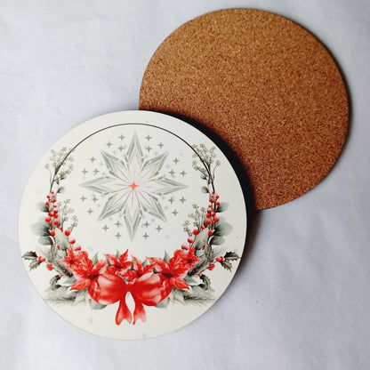 Sous-verre Poinsettia Noël