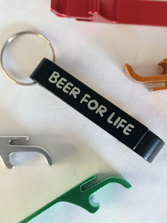 Porte-clés décapsuleur "BEER FOR LIFE"