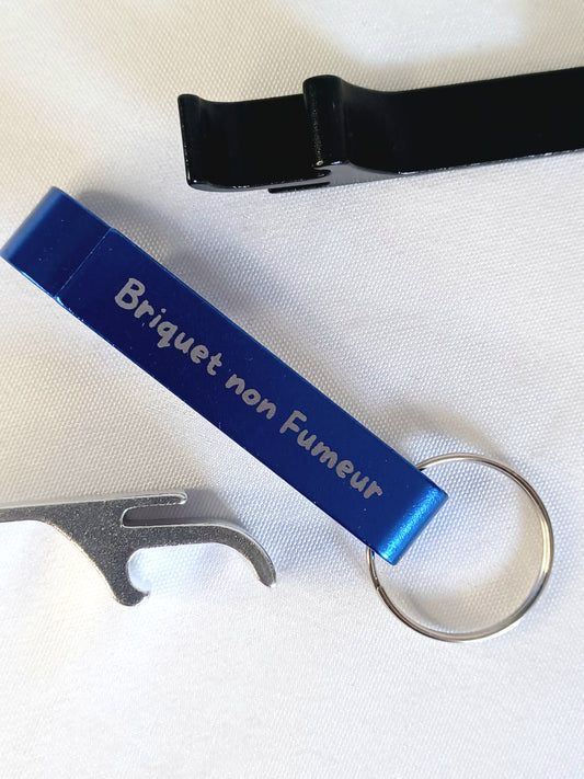 Porte-clés décapsuleur "Briquet non Fumeur"