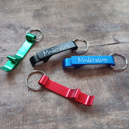 Porte-clés décapsuleur "Modération"