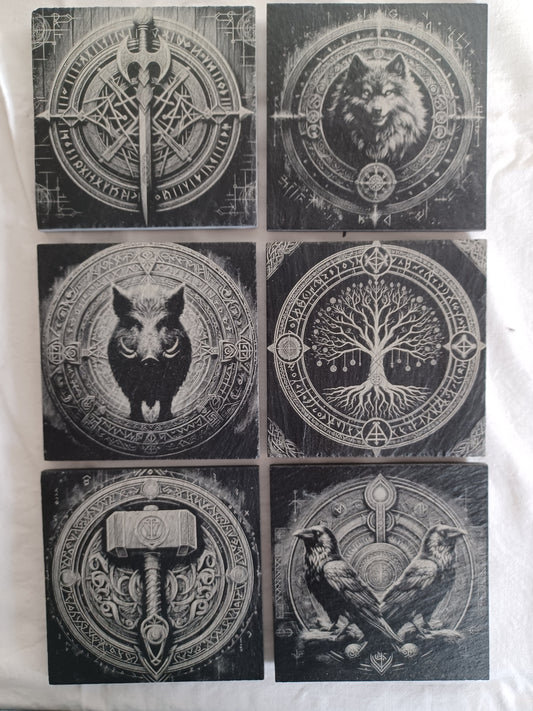 Sous-verres ardoise viking