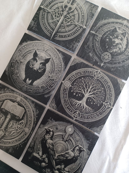 Sous-verres ardoise viking