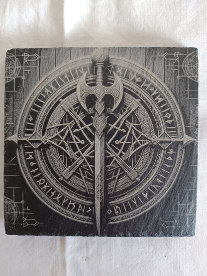 Sous-verres ardoise viking