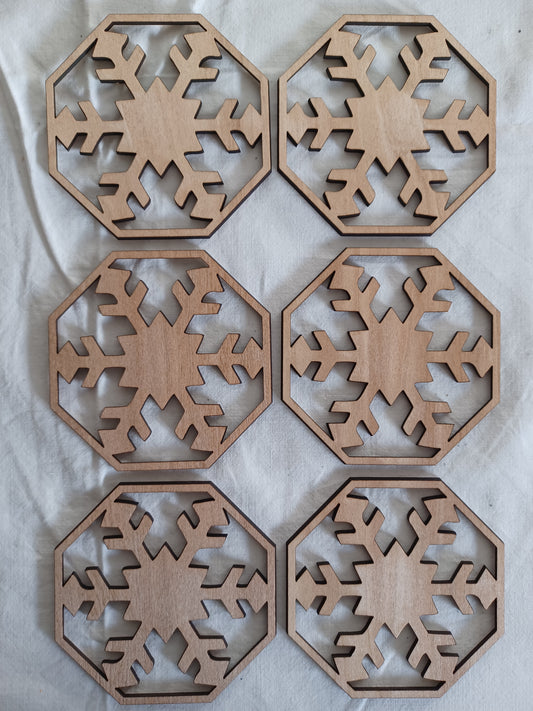 Sous-verre bois Flocon