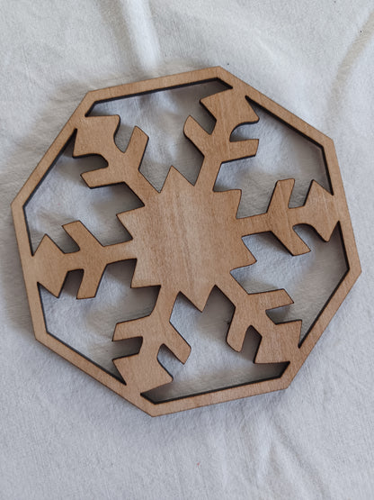 Sous-verre bois Flocon