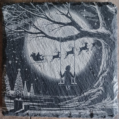 Sous-verre ardoise Une nuit particulière