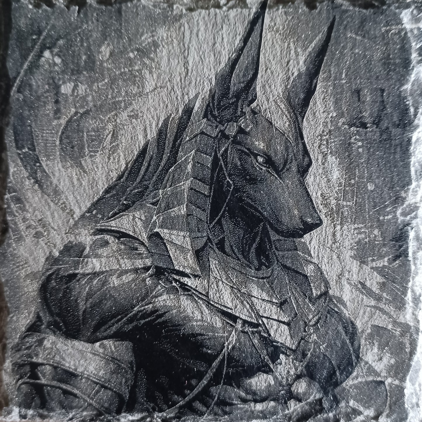 Sous-verre ardoise Anubis