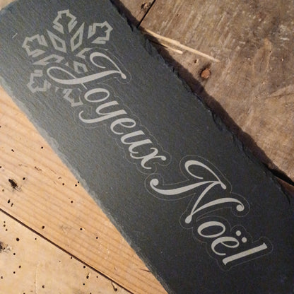 Plateau en ardoise gravé "joyeux Noël"