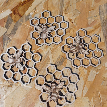 Sous-verre bois Abeille