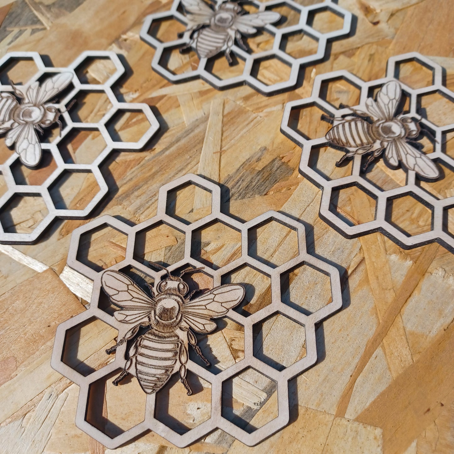Sous-verre bois Abeille
