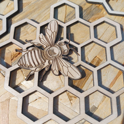 Sous-verre bois Abeille