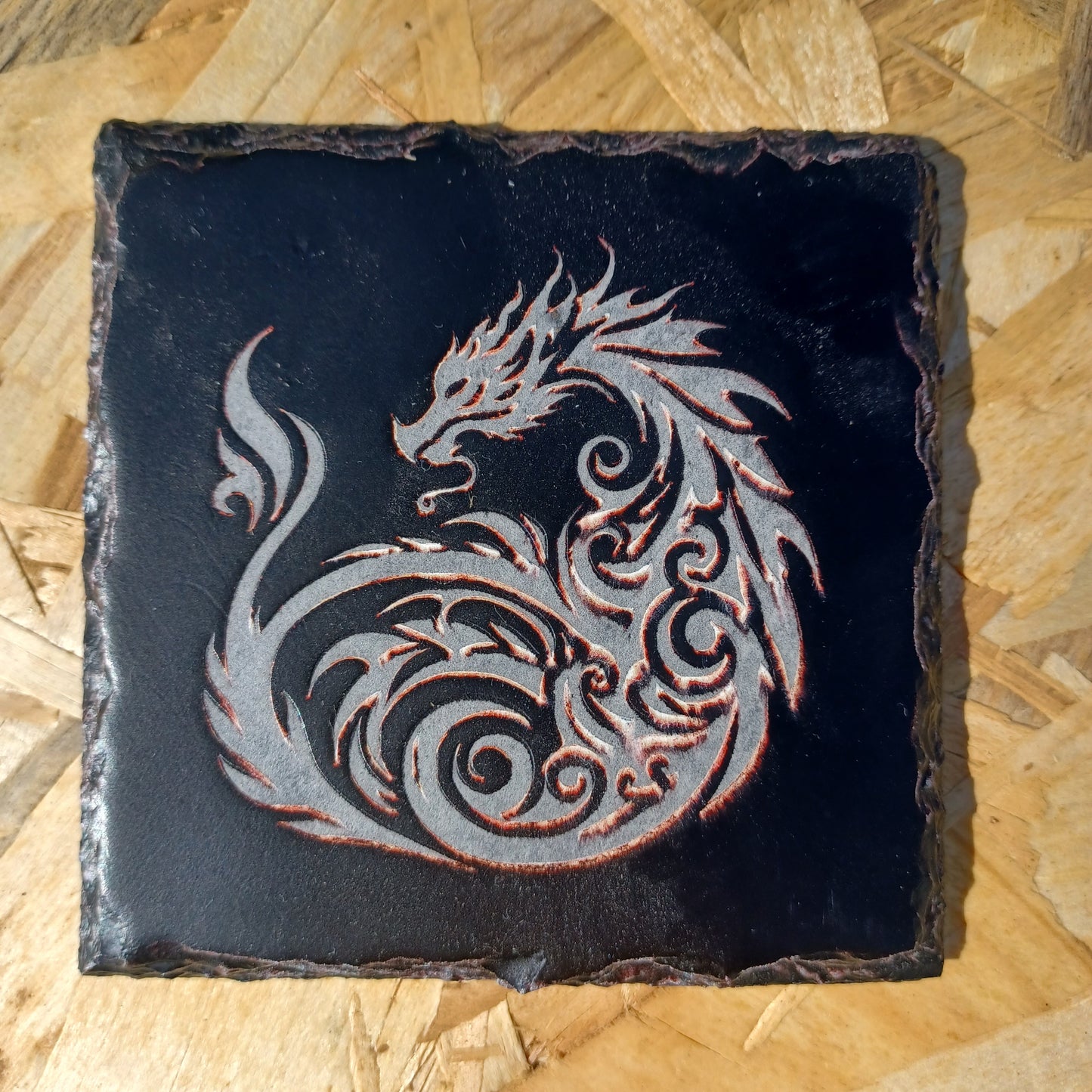 Sous-verre ardoise Souffle du Dragon