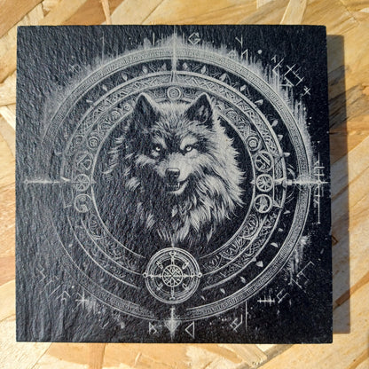 Sous-verre ardoise Fenrir