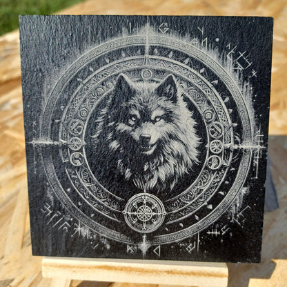 Sous-verre ardoise Fenrir