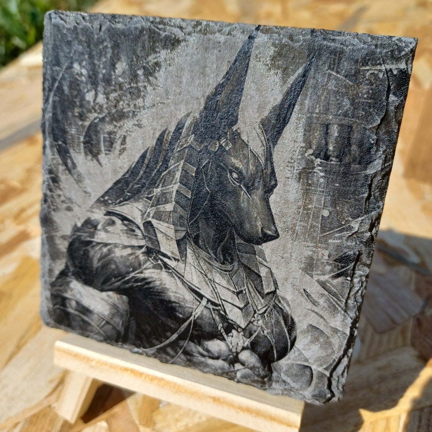 Sous-verre ardoise Anubis