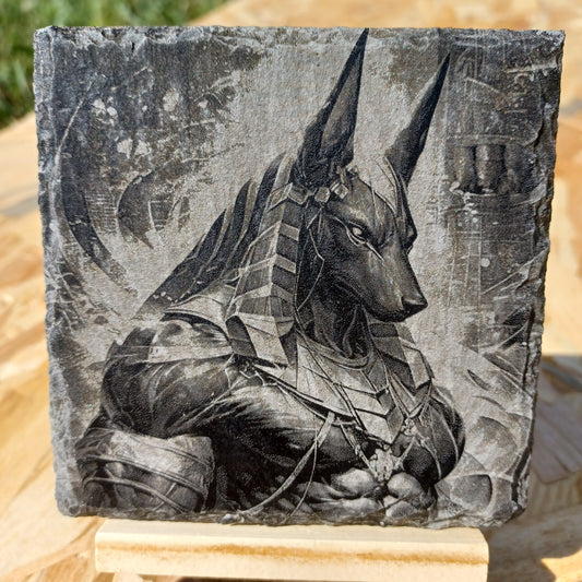 Sous-verre ardoise Anubis